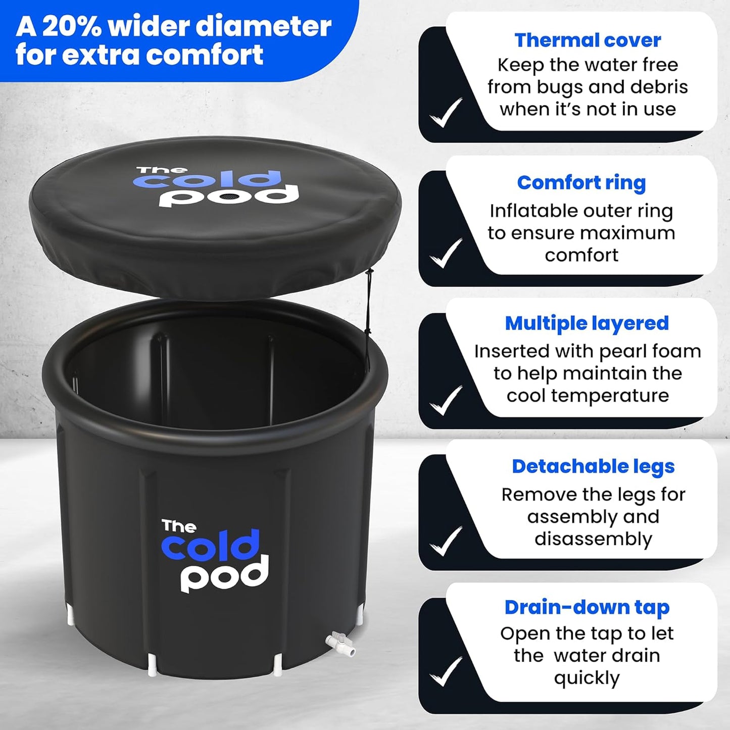 Portable 320L Ice Bath Tub